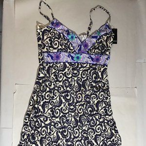 Notice Ivory & Navy Dress Size L